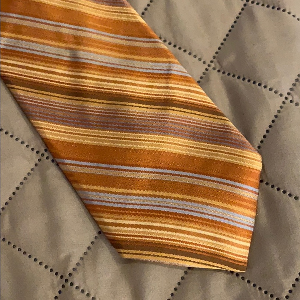 Silk gold orange blue TED BAKER Neck Tie